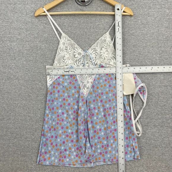 Fabiana by Shamah Lingerie Set Womens Medium White Lace Blue Polka Dots NEW - Picture 8 of 10